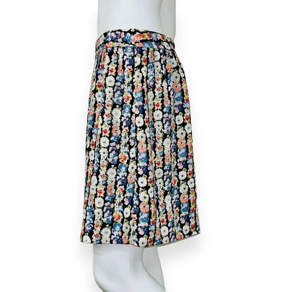 J. Crew Floral Pleated Chiffon A-Line Skirt - Picture 3 of 11